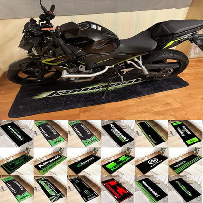 Kawasaki motorcycle anti-slip garage rug
