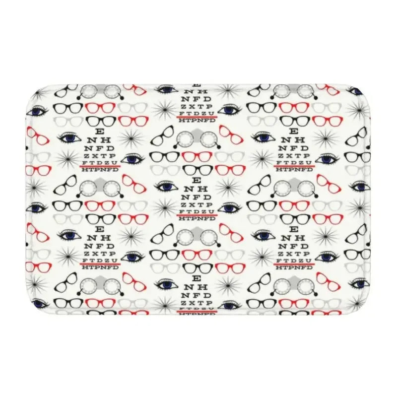 Snellen Eye Chart Doormat Optometrist Style Non-Slip Entrance Rug Kitchen Bathroom Garage Floor Mat