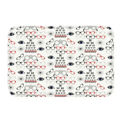 Snellen Eye Chart Doormat Optometrist Style Non-Slip Entrance Rug Kitchen Bathroom Garage Floor Mat