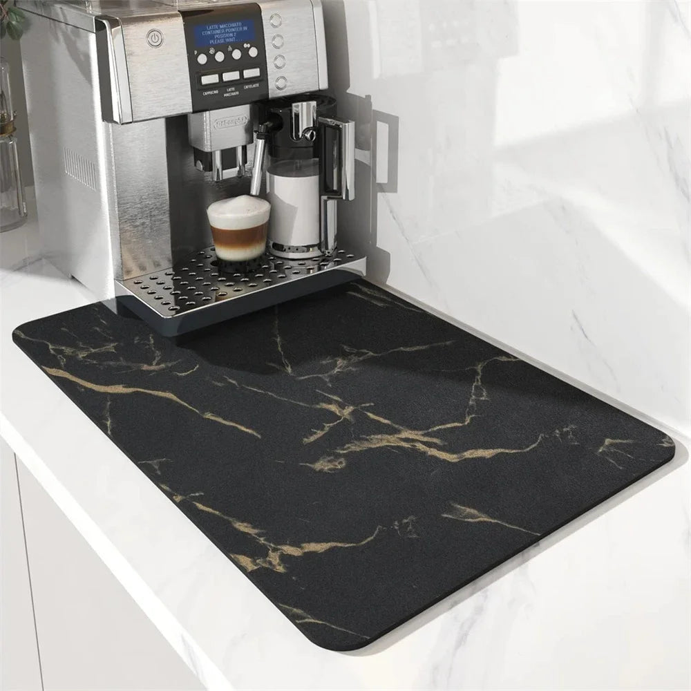 Marble Print Absorbent Kitchen Drying Mat