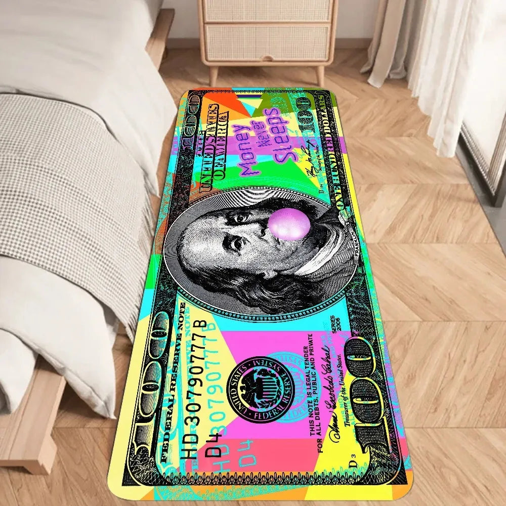 $100 Bill Graffiti Print Rug