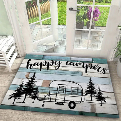 RV Camping Happy Campers Non-Slip Rug