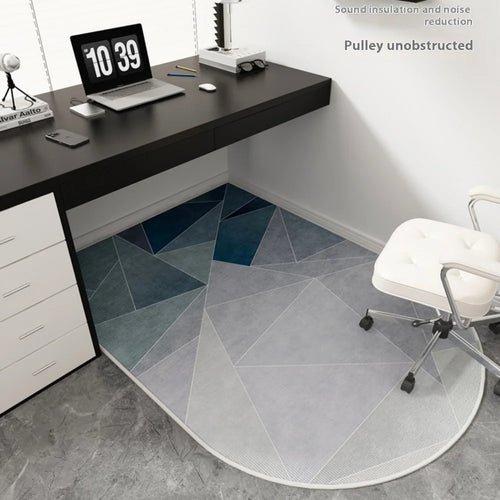 VIKAMA Geometric Computer Chair Floor Mat Non-Slip Office Bedroom Desk Protection Carpet