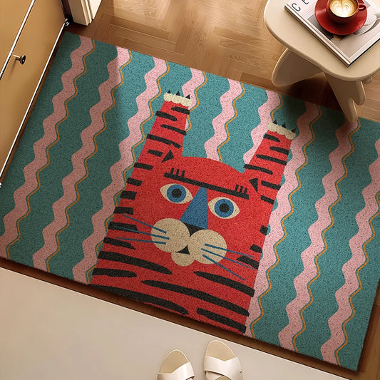 Dopamine Silk Ring Entrance Door Mat Cuttable Dirt-Resistant Floor Mat
