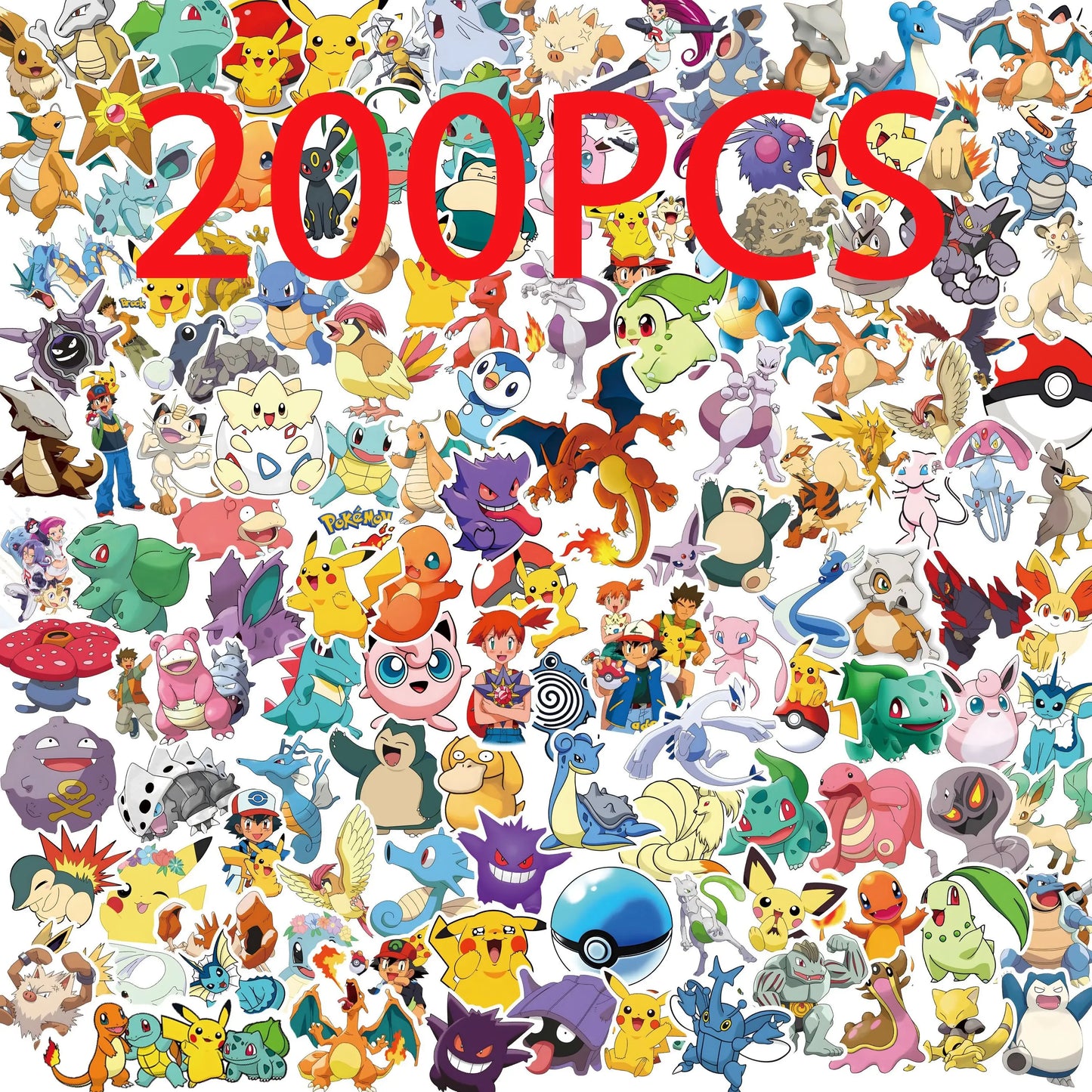 Pokemon Pikachu Waterproof Anime Sticker Set 50 200 Pieces