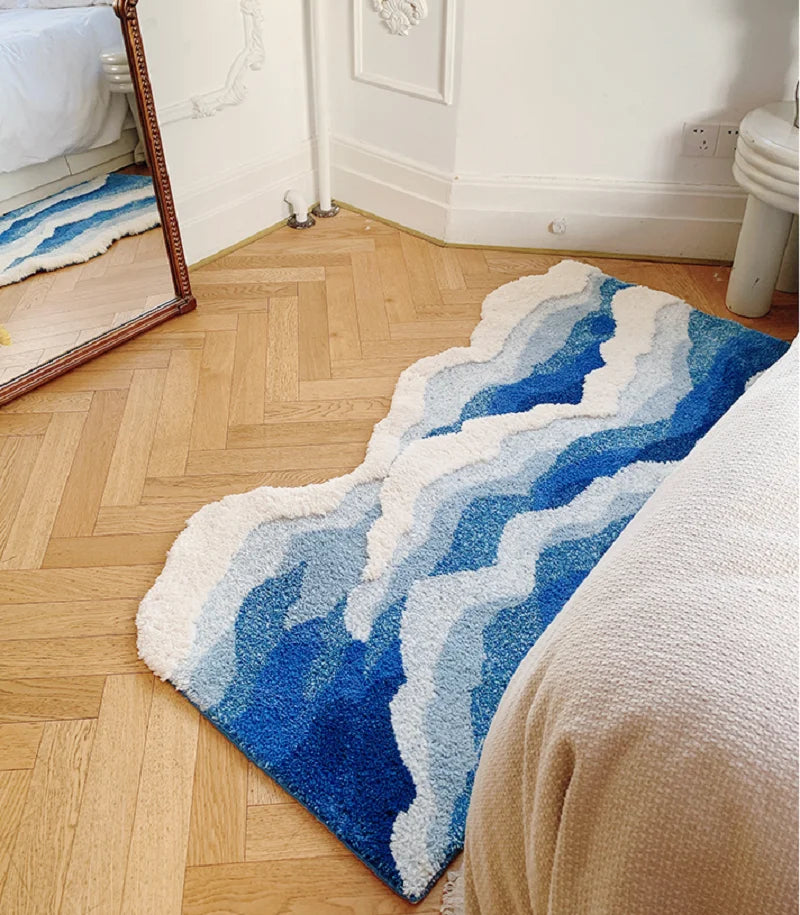 Blue Sea Tufted Non-Slip Aesthetic Rug