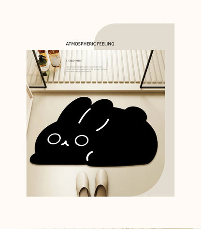 Anti-slip quick-dry cat bathroom mat