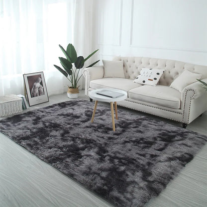 Fluffy plush living room area rug