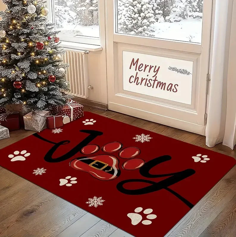 Festive snowman Christmas entrance doormat