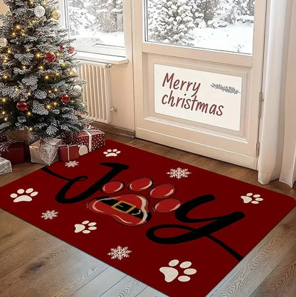 Festive snowman Christmas entrance doormat