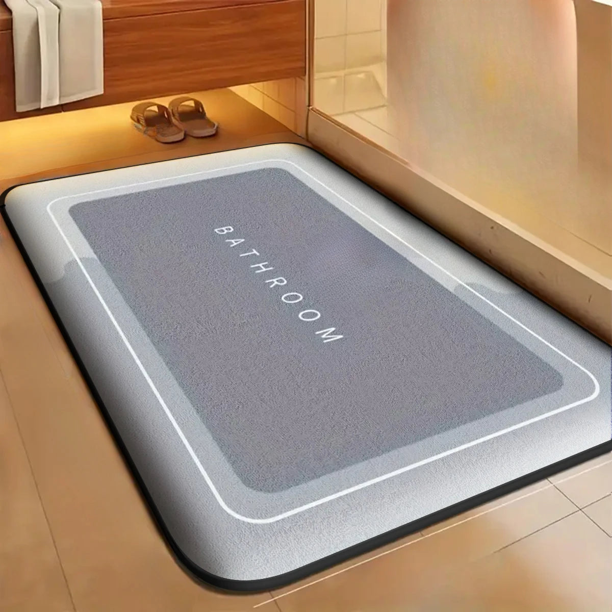 Square Flannel Non-Slip Absorbent Bathroom Mat
