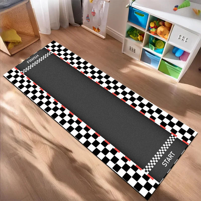 VIKAMA Track Design Non-Slip Polyester Area Rug