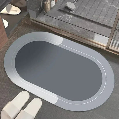 VIKAMA Splash & Seek Floor Mat Diatomaceous Earth Bath Rug Non-Slip Shower Mat for Quick Dry Safety