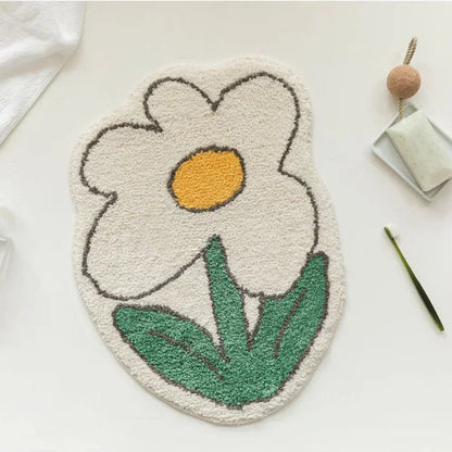 VIKAMA Cartoon Soft Cashmere-Feel Bedside Area Rug