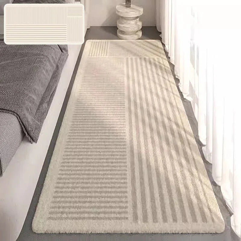 VIKAMA Minimal Line Design Non-Slip Washable Area Rug