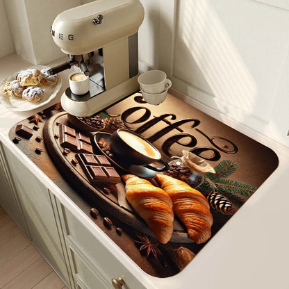 Super Absorbent Coffee Kitchen Drying Mat