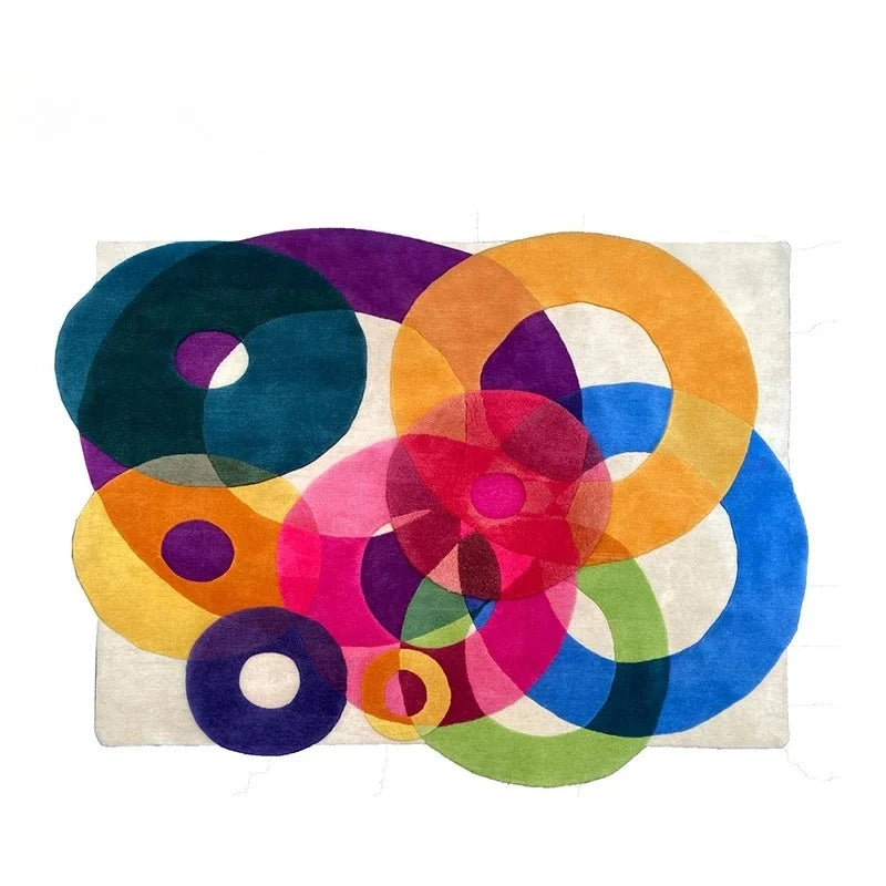 Luxury Dopamine Colorful Irregular Plush Area Rug
