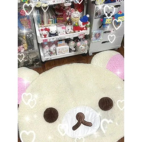 VIKAMA Cartoon Little Bear Plush Anti-Slip Area Rug
