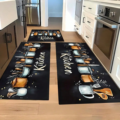 Kitchen Utensil & Spice “Bon Appétit” Area Rug