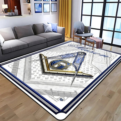 Freemasonry Masonic Symbol Non-Slip Area Rug