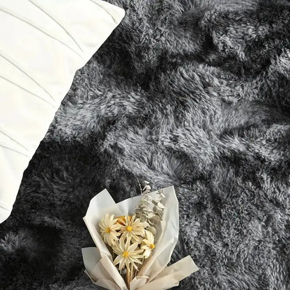 VIKAMA 40x120cm Gradient Tie-Dye Plush Carpet Soft Shaggy Bedroom Living Room Floor Mat
