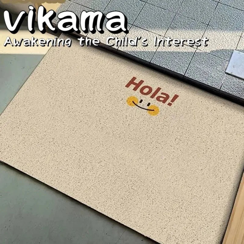 VIKAMA “¡Bienvenidos!” Diatomaceous Earth Welcome Mat Sunlight Smiley Non-Slip Doormat Home Decor