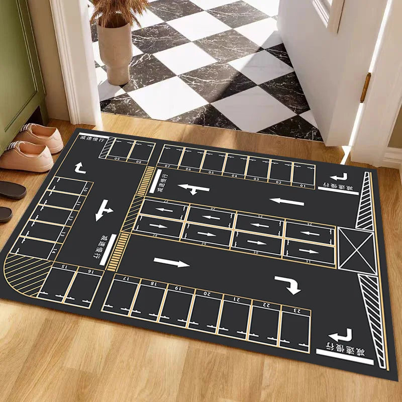 VIKAMA Kids Parking Lot Road Track Rug Boys Car Play Mat