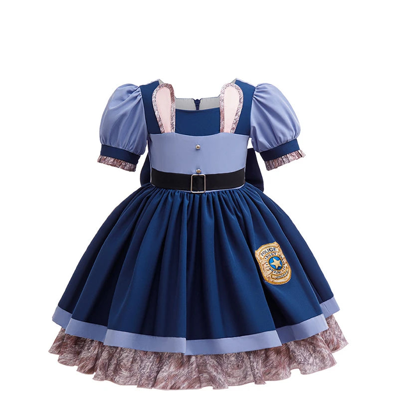 Zootopia Judy Bunny Police Officer Costume Dress For Girls