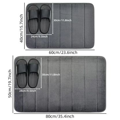 Bathroom Coral Velvet Mat Soft Comfortable Quick-Dry Absorbent Non-Slip Toilet Rug Machine Washable Home Decor