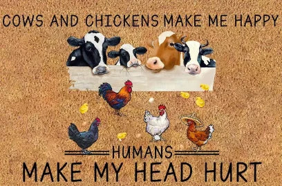 Funny Dachshund Chicken Welcome Mat