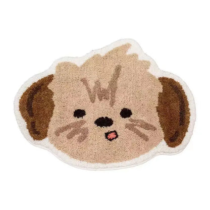 VIKAMA Cute Cat Girl Faux Cashmere Carpet Soft Non-Slip Absorbent Bedroom Bathroom Kitchen Floor Mat