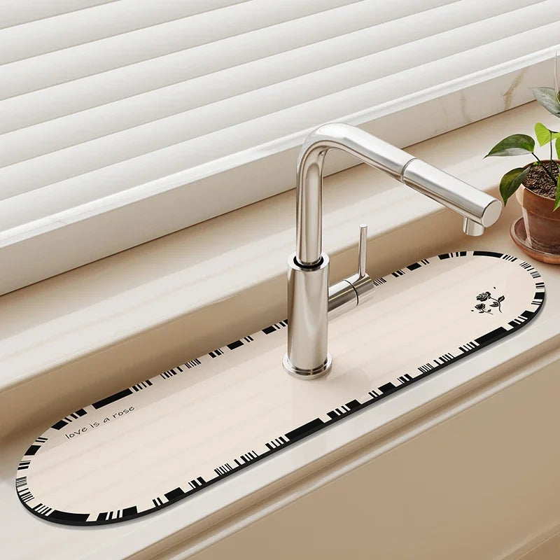 VIKAMA Diatomaceous Earth Absorbent Faucet Drain Mat