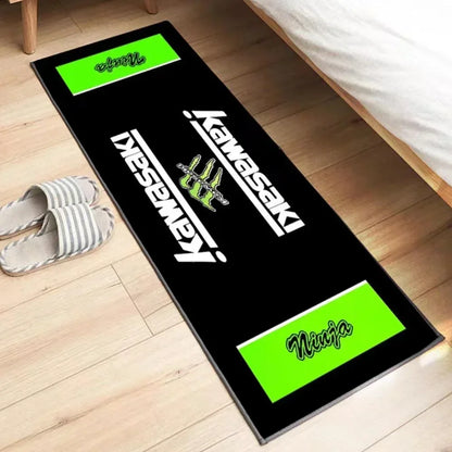 Kawasaki motorcycle anti-slip garage rug