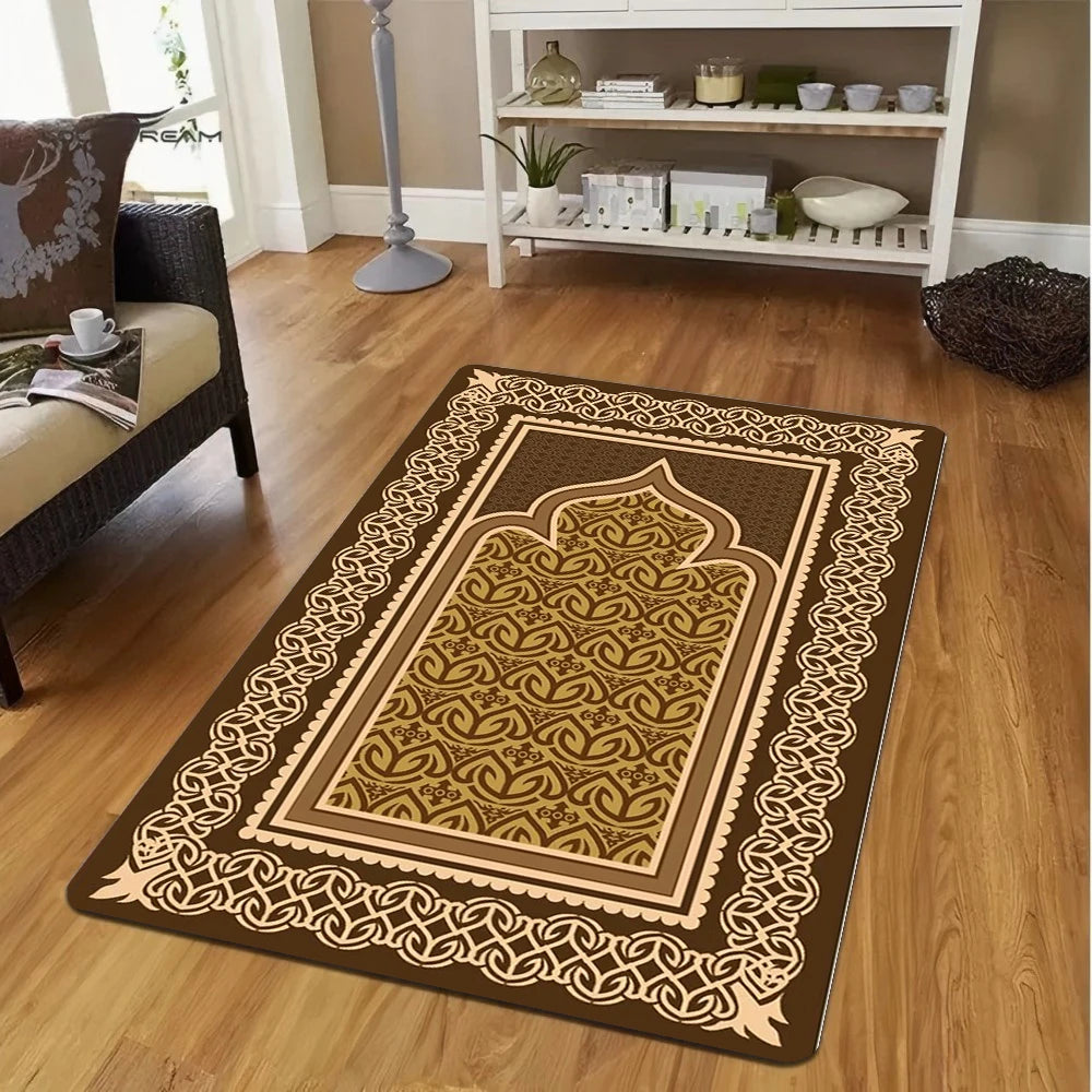 Islamic Prayer Black Non-Slip Rug