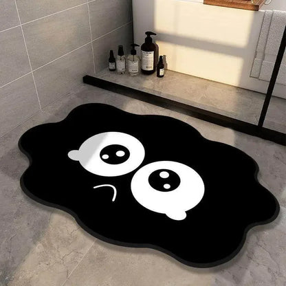 VIKAMA Soot Sprite Diatomite Bath Mat Quick-Dry Non-Slip Absorbent Bathroom Rug Home Decor
