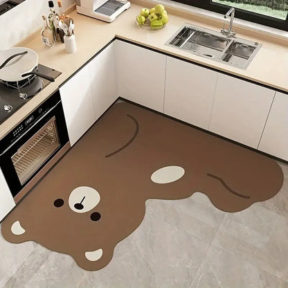 VIKAMA Cartoon Panda Absorbent Non-Slip Kitchen Floor Mat