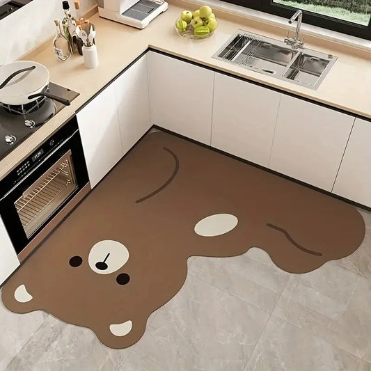 VIKAMA Cartoon Panda Absorbent Non-Slip Kitchen Floor Mat