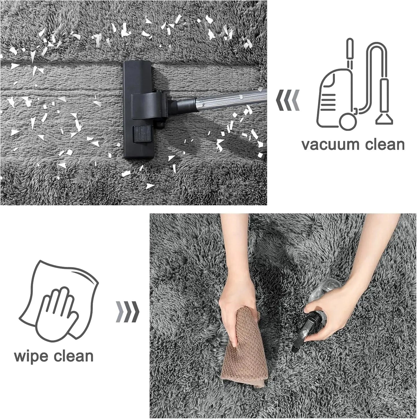 VIKAMA Minimalist Shaggy Soft Fluffy Area Rug