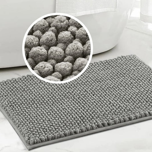 Super Plush Microfiber Anti-Skid Bathroom Carpet Absorbent Machine Washable Chenille Bath Mat Quick Drying Floor Mat