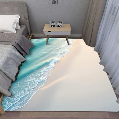 Summer Beach Shell Wave Area Rug