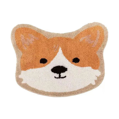 VIKAMA Cute Cat Girl Faux Cashmere Carpet Soft Non-Slip Absorbent Bedroom Bathroom Kitchen Floor Mat
