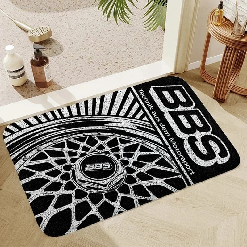 BBS Racing Car Design Anti-Slip Doormat