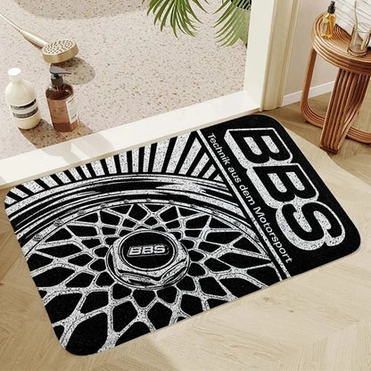 BBS Racing Car Design Anti-Slip Doormat