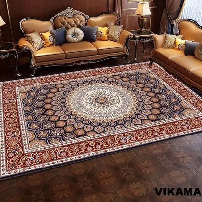 VIKAMA Vintage Persian Crystal Rug Ethnic Living Room Bedroom Carpet