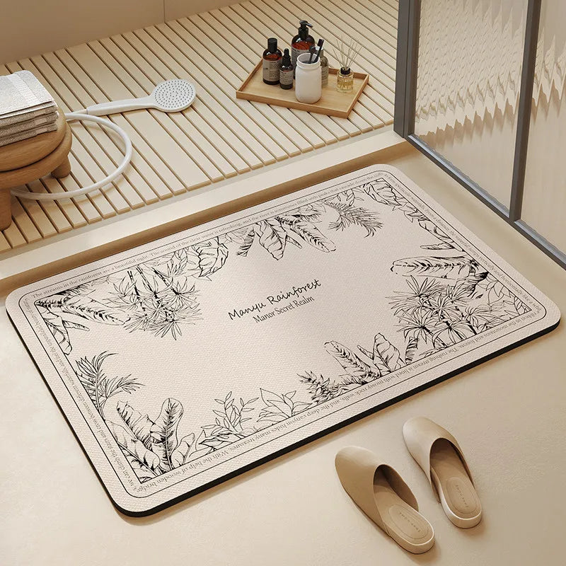 Modern non-slip absorbent bath mat
