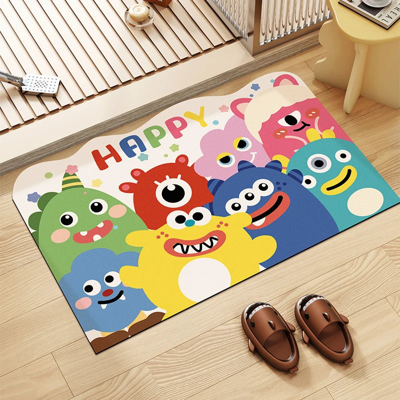 Cartoon quick-dry non-slip bath mat