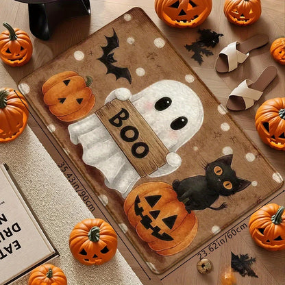 Halloween spooky themed doormat for porch and entryway decor