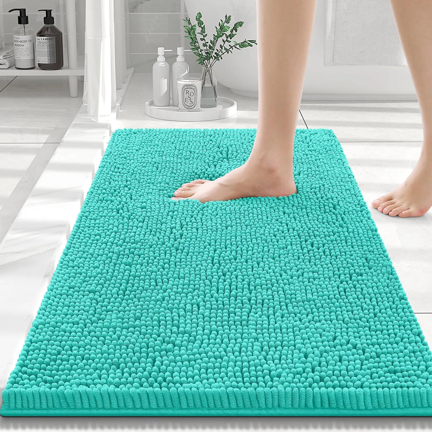 Olanly Chenille Soft Non-Slip Bath Mat