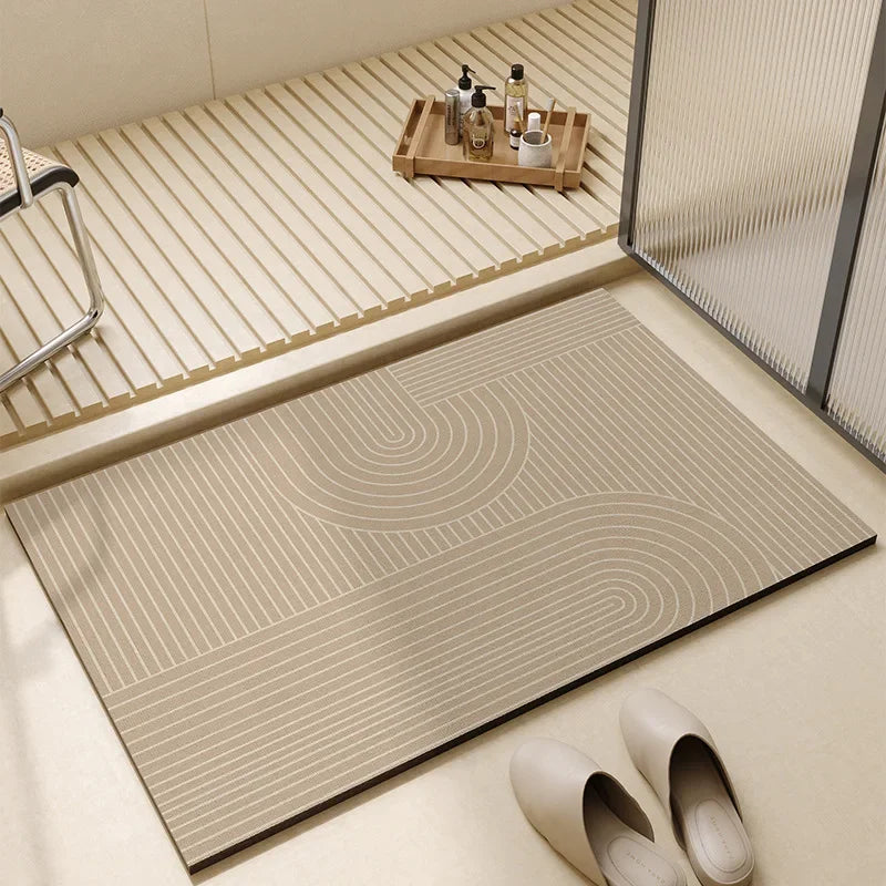 Modern Diatom Mud Bathroom Floor Mat Non-Slip Absorbent Toilet Door Entry Carpet