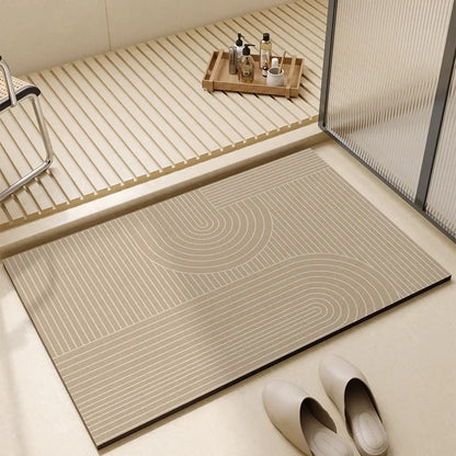 Modern Diatom Mud Bathroom Floor Mat Non-Slip Absorbent Toilet Door Entry Carpet